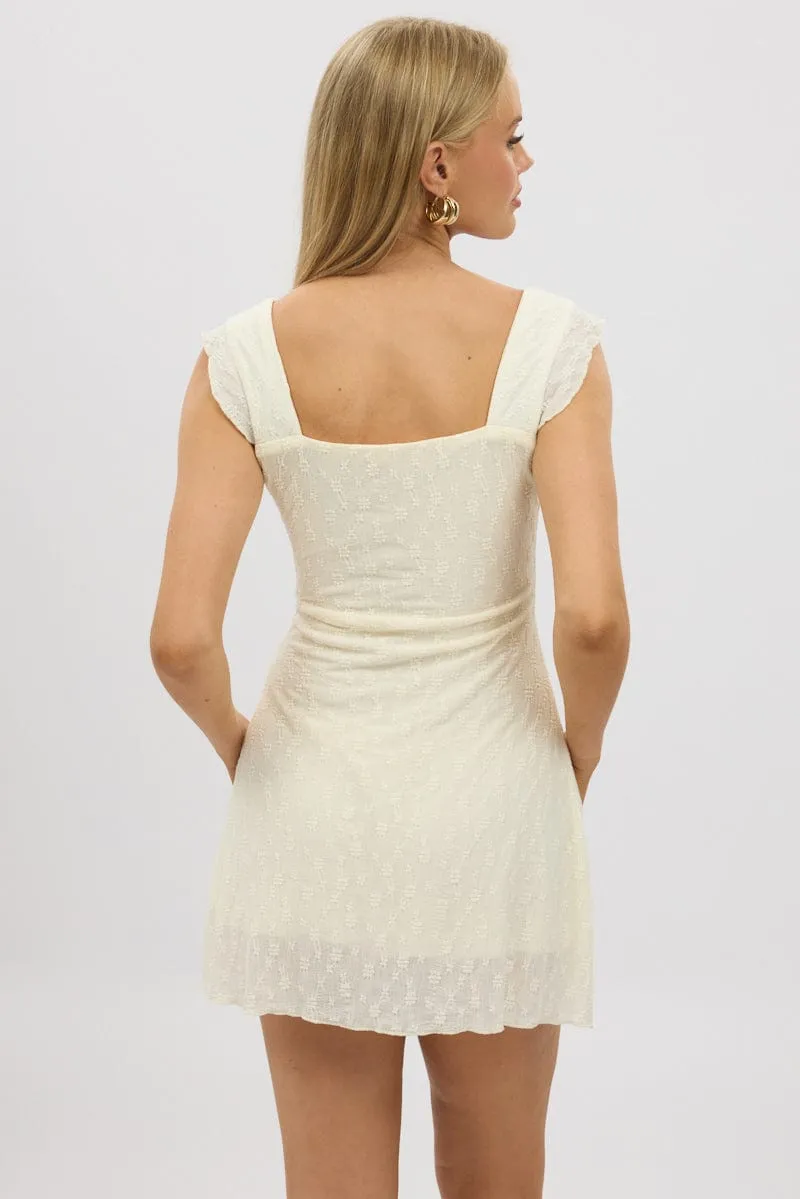 Non Restrictive Comfortable work-to-play dress Yellow Mini Dress Square Neck
