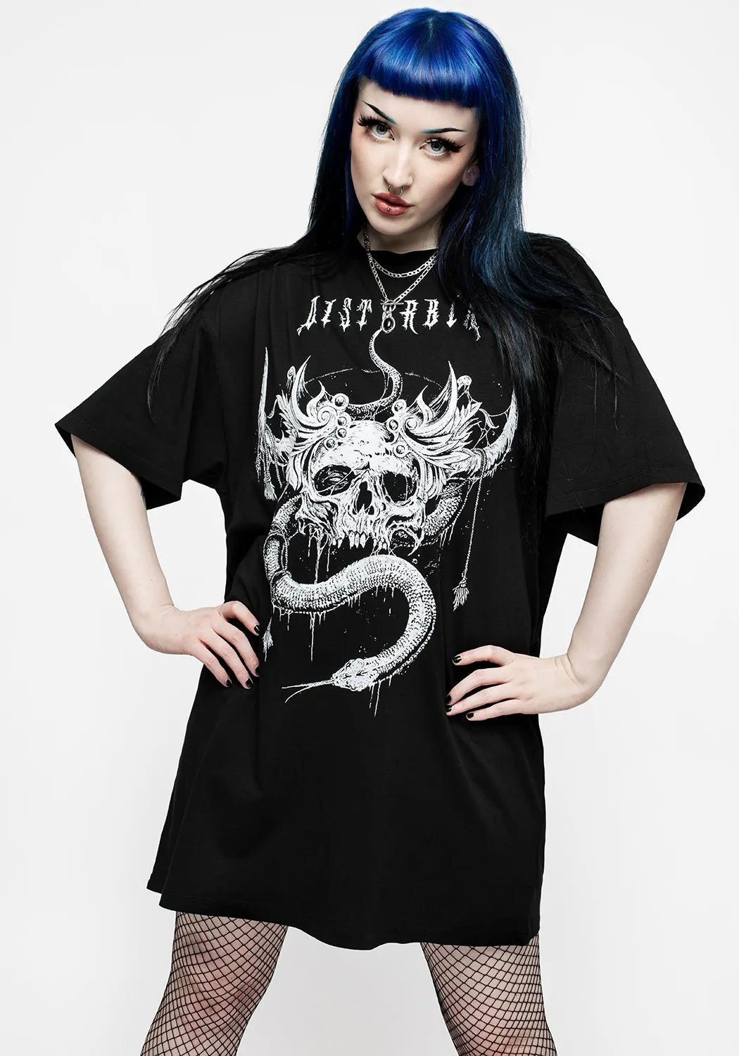 Pop Fresh Temptation Snakes Oversized Tee Dress