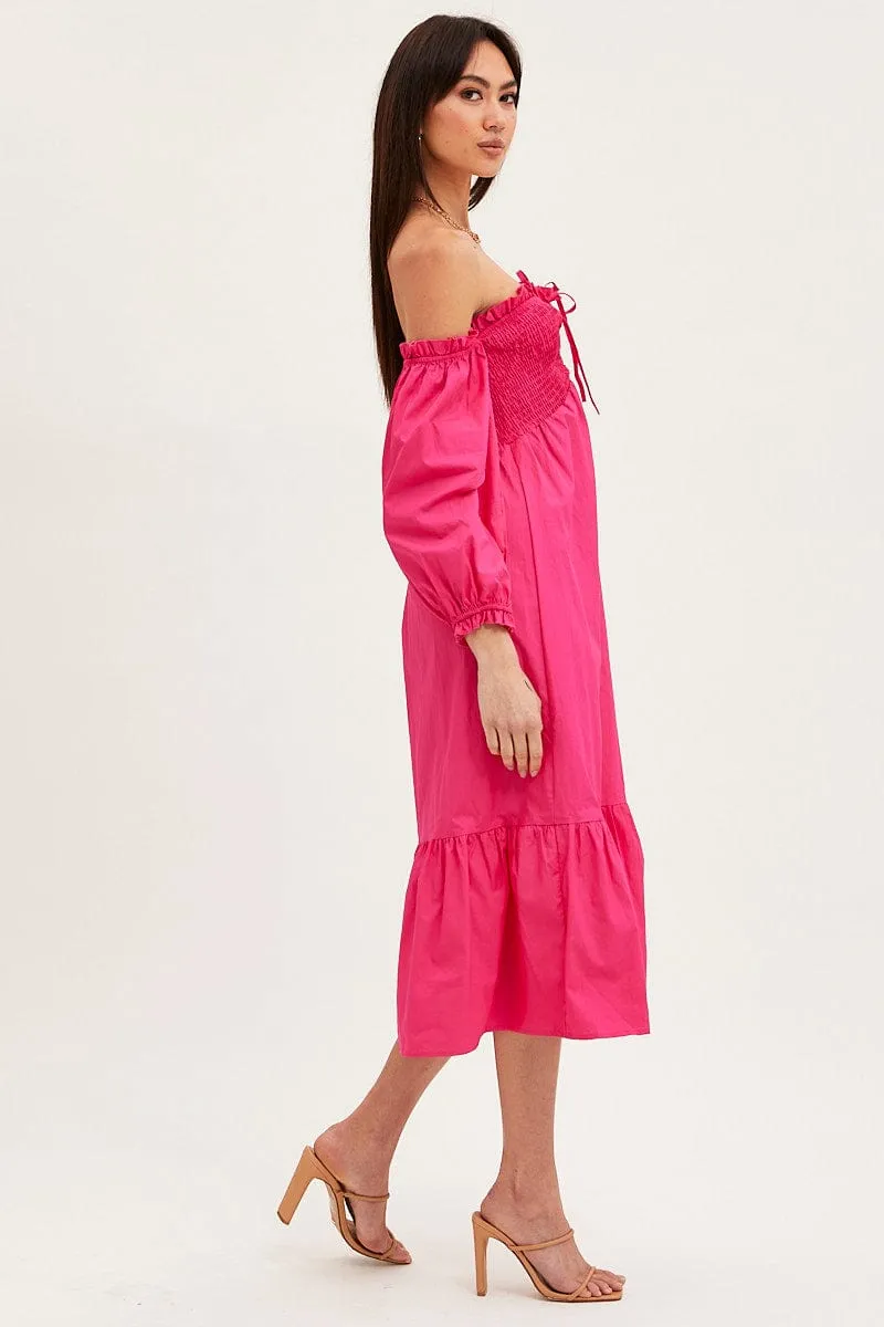 Light and airy dress Pink Dress Off Shoulder Maxi