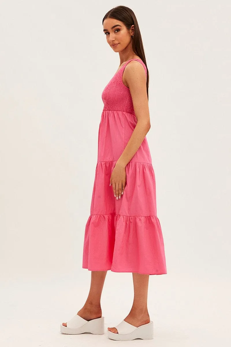 Pink Maxi Dress One Shoulder Stitch Glow Country Glow
