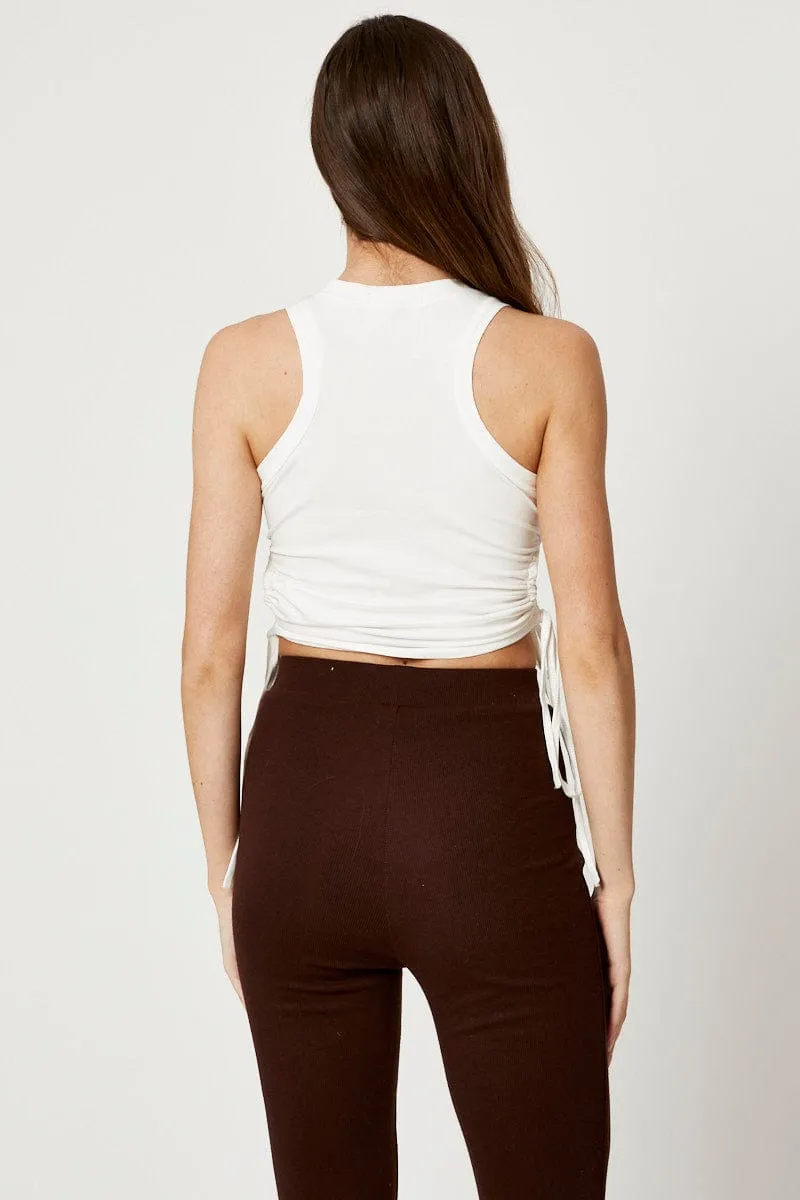 White Cut Out Tank Comfortable Layer