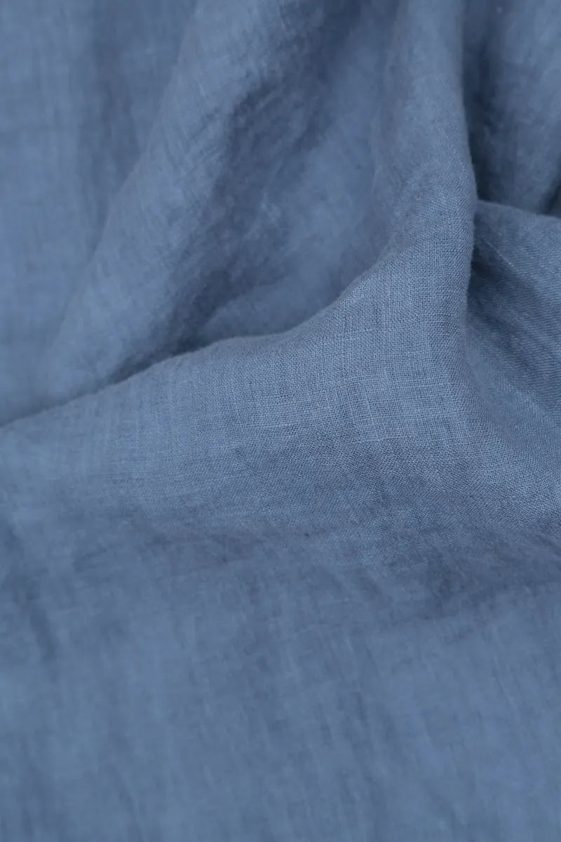 MultiPocket Drape Blue Nova Linen Dress