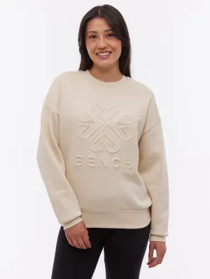 Ilma Deboss Crew Neck - White Focus Mood