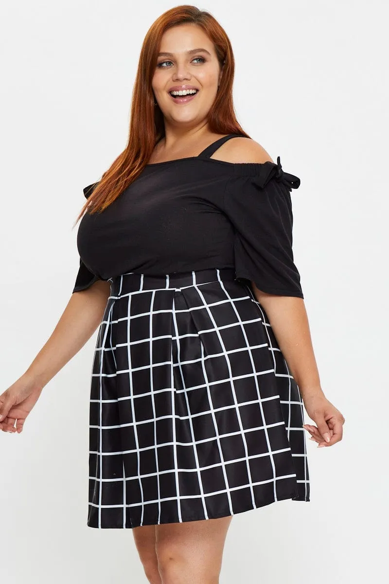 Refined Sophistication Media Feature Check Mini Tennis Skirt Pleated