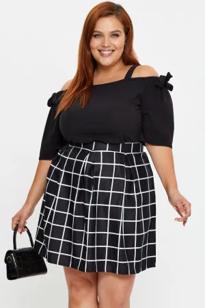 Check Mini Tennis Skirt Pleated Lightwear Look Minimal Design