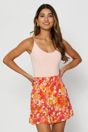 Oversized style Print Skater Mini Skirt