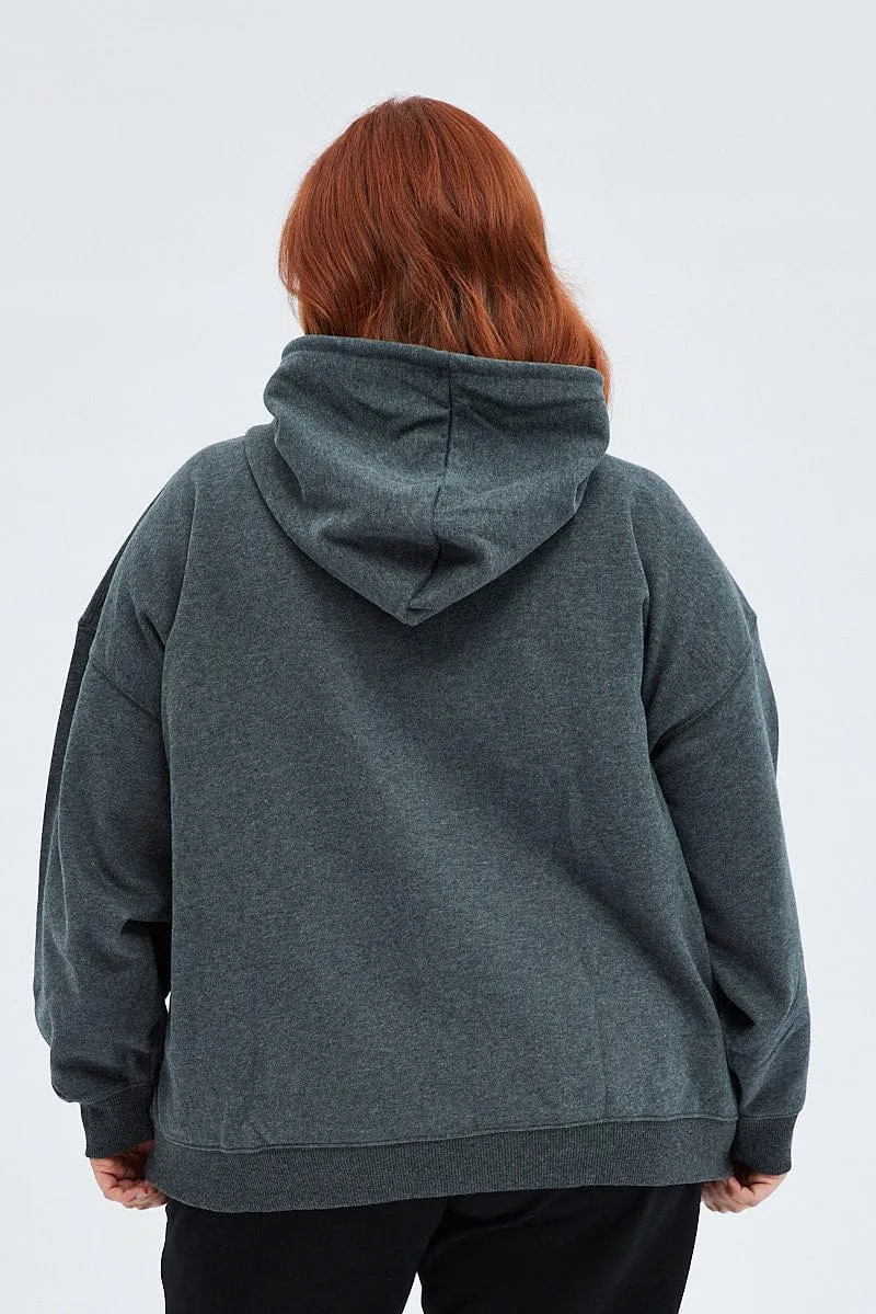 Grey Hoodie Jacket Zip Fleece California Embroidered Light Warmth product inventory