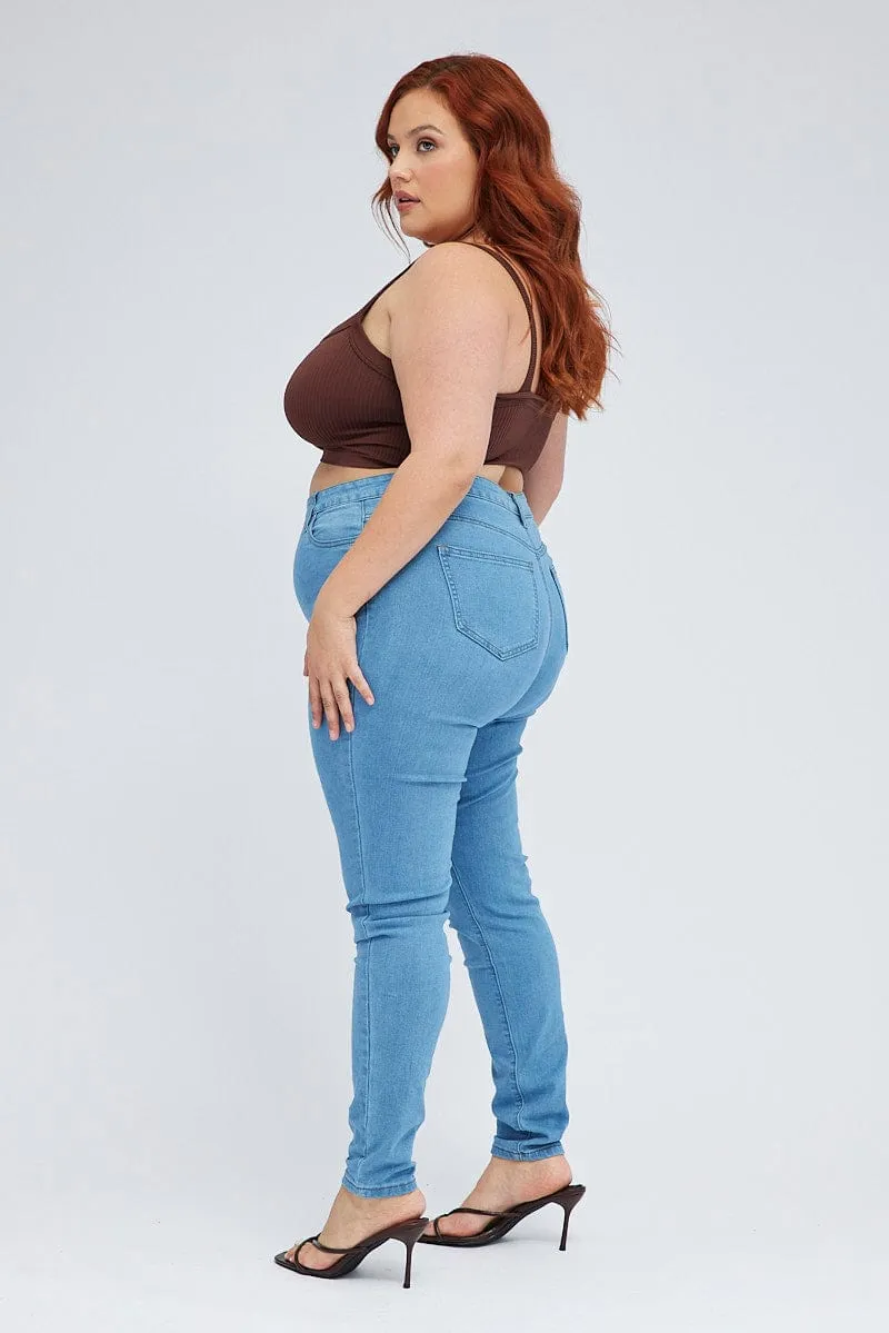 Denim Skinny Jeans High Rise Classic Beach Day Travel Outfit