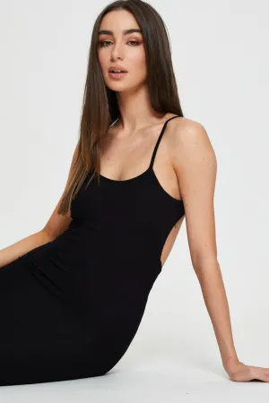 Stage Beat Vibrant Silhouette Black Bodycon Dress Mini