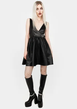 Opium Faux Leather Mini Dress Versatile Layering