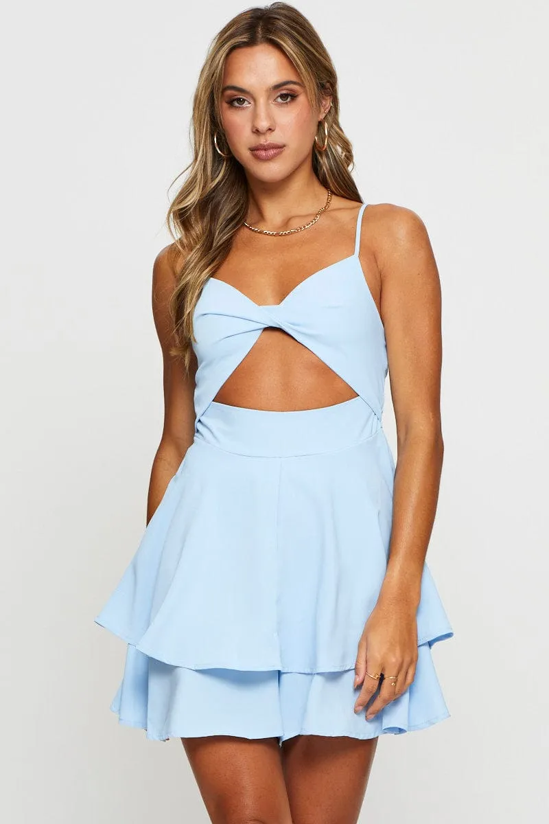 Summer Heat Blue Mini Dress Sleeveless