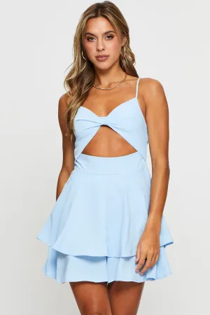Summer Heat Blue Mini Dress Sleeveless