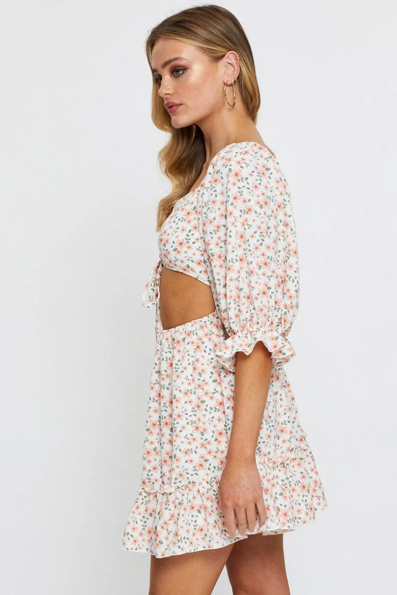 Star Pop Street Heat Print Mini Dress Long Sleeve