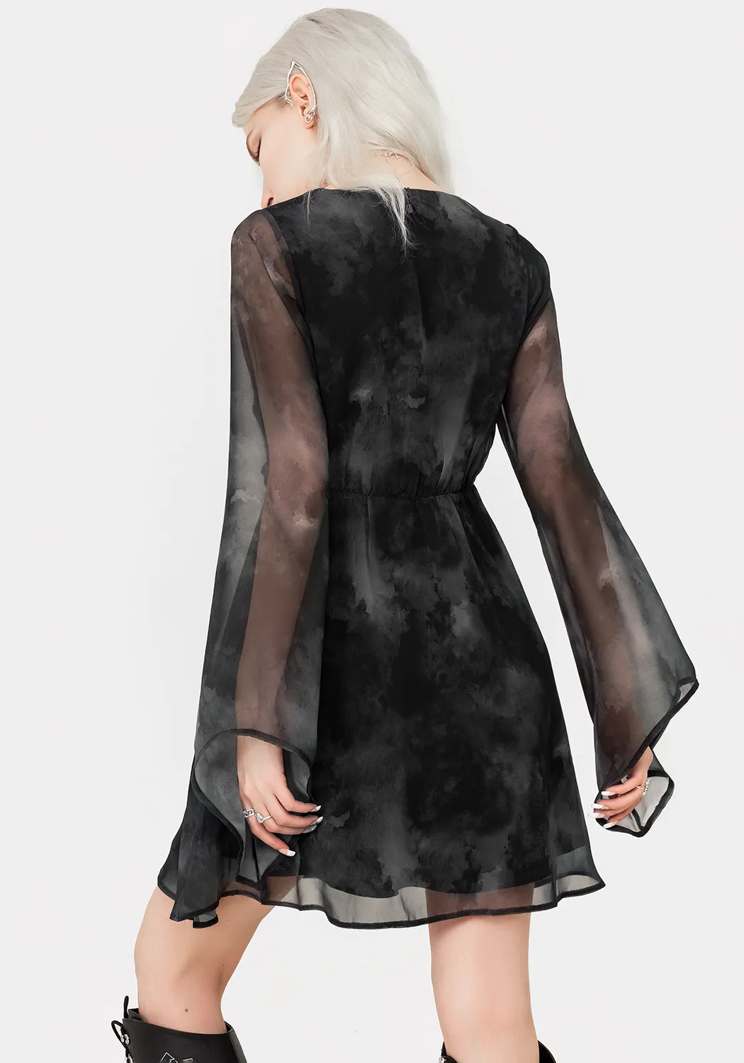 Feminine short dress Tempest Flared Sleeve Mini Dress