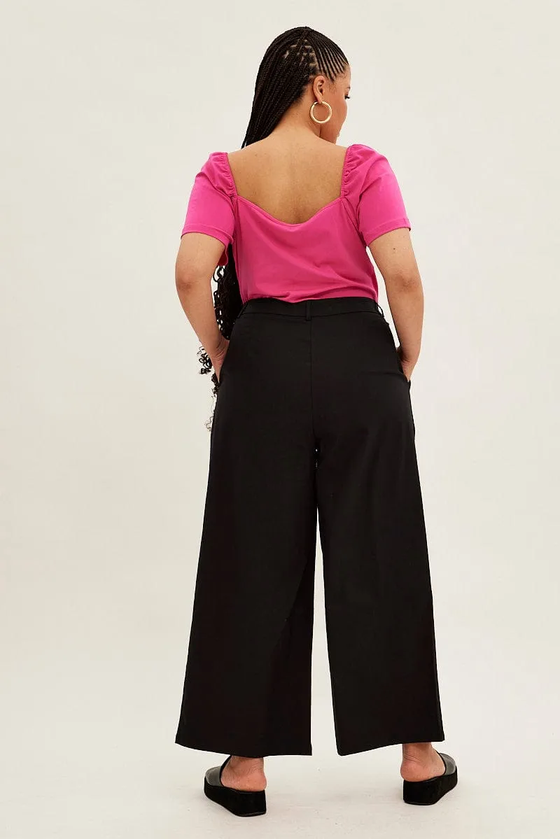 Black Wide Leg Pants High Rise All Day Wear