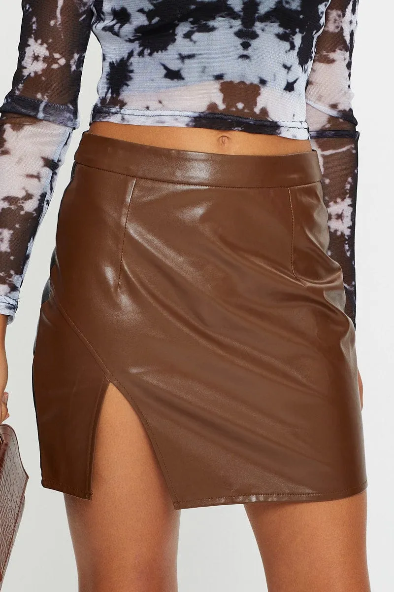 Maternity Friendly Layered Style Check Colourblock Mini Skirt