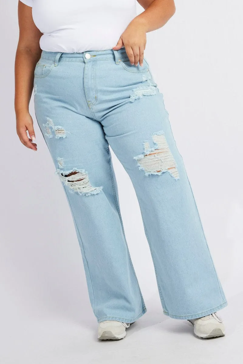 Morning Stroll Professional Wear Brunch Outfit Denim Wide Leg Jeans High Rise
