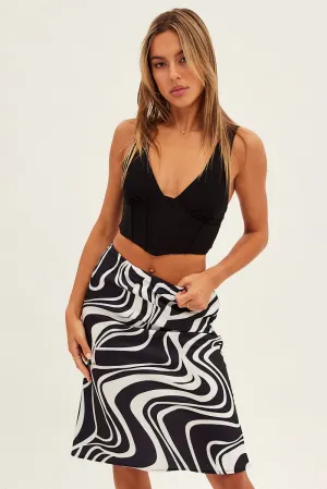 Brown Abstract Abstract Midi Skirt Street Ready Monochrome Outfit
