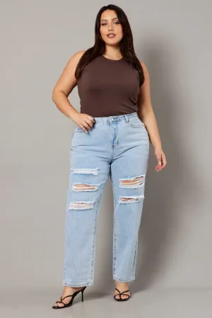 Timeless Cut Streetwear Fan Earthy High Quality Denim Baggy Jeans High Rise