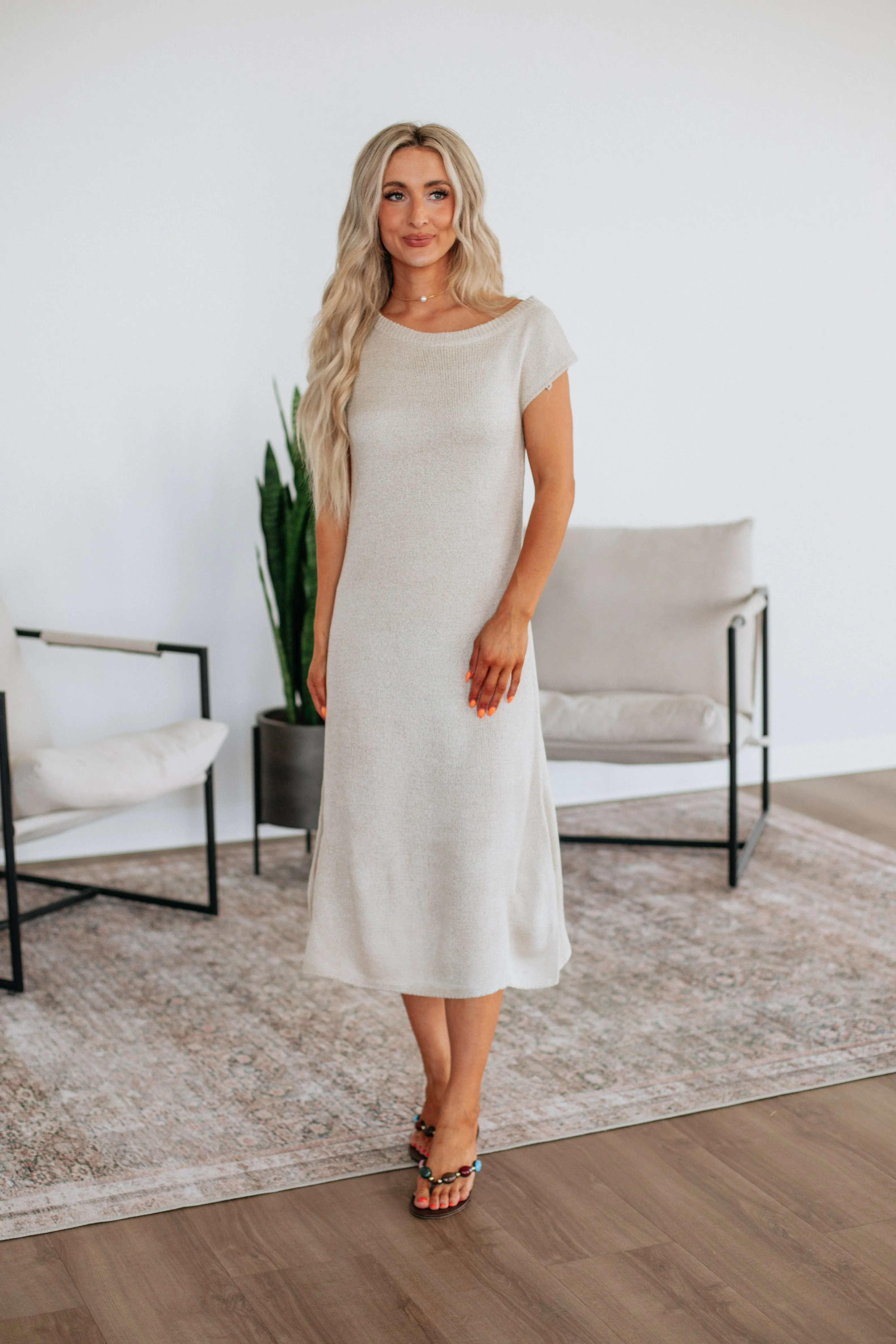 Tactile Grid Knit Maryn Sweater Dress