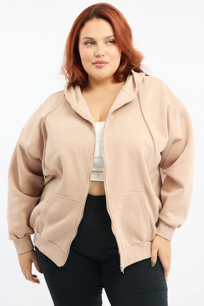 Pink Hamptons Zip Hoodie Light Jacket City Cool