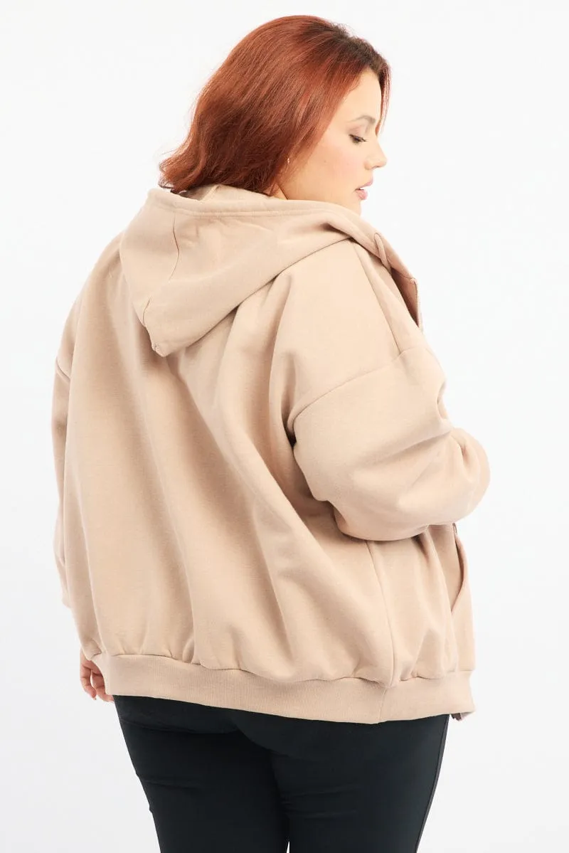 product earthy warmth Pink Hamptons Zip Hoodie