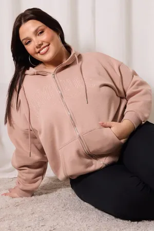 Pink Hamptons Zip Hoodie Classic Relaxed Layer Fit