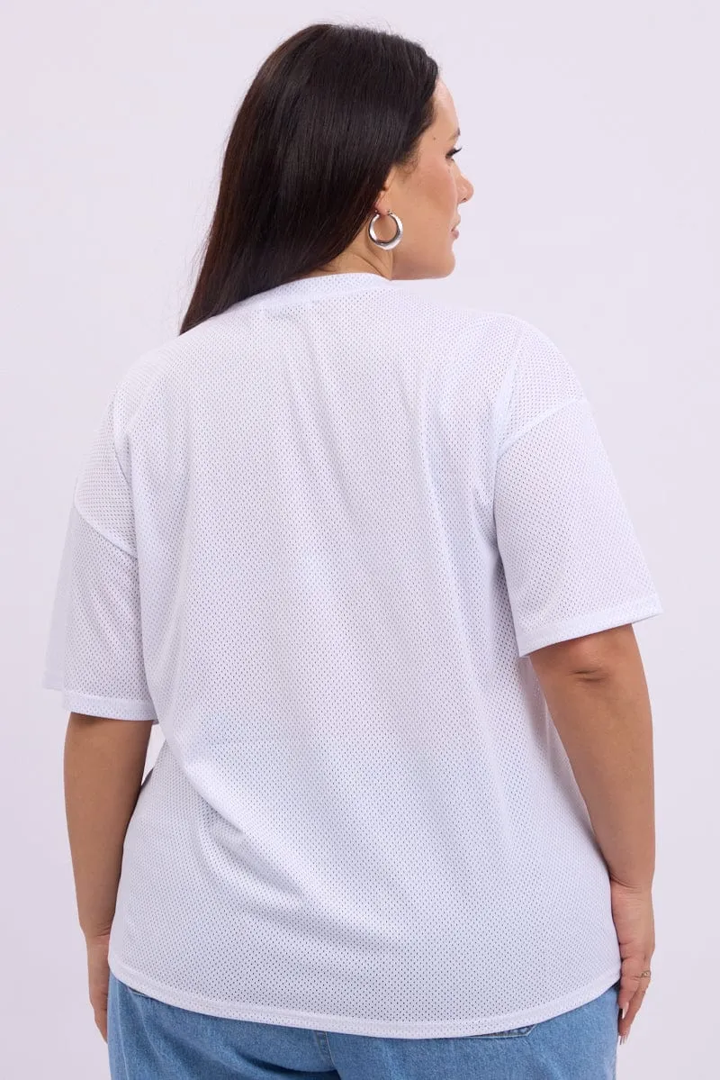 White Graphic T Shirt Short sleeve V Neck Retro nostalgia Cozy And Stylish