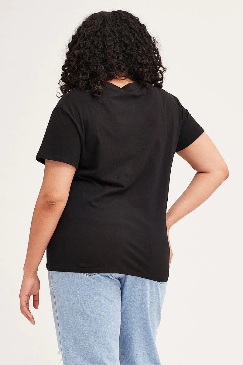 Comfortable And Versatile Minimal Style Trend Black Short Sleeve Motor City Regular T-shirt