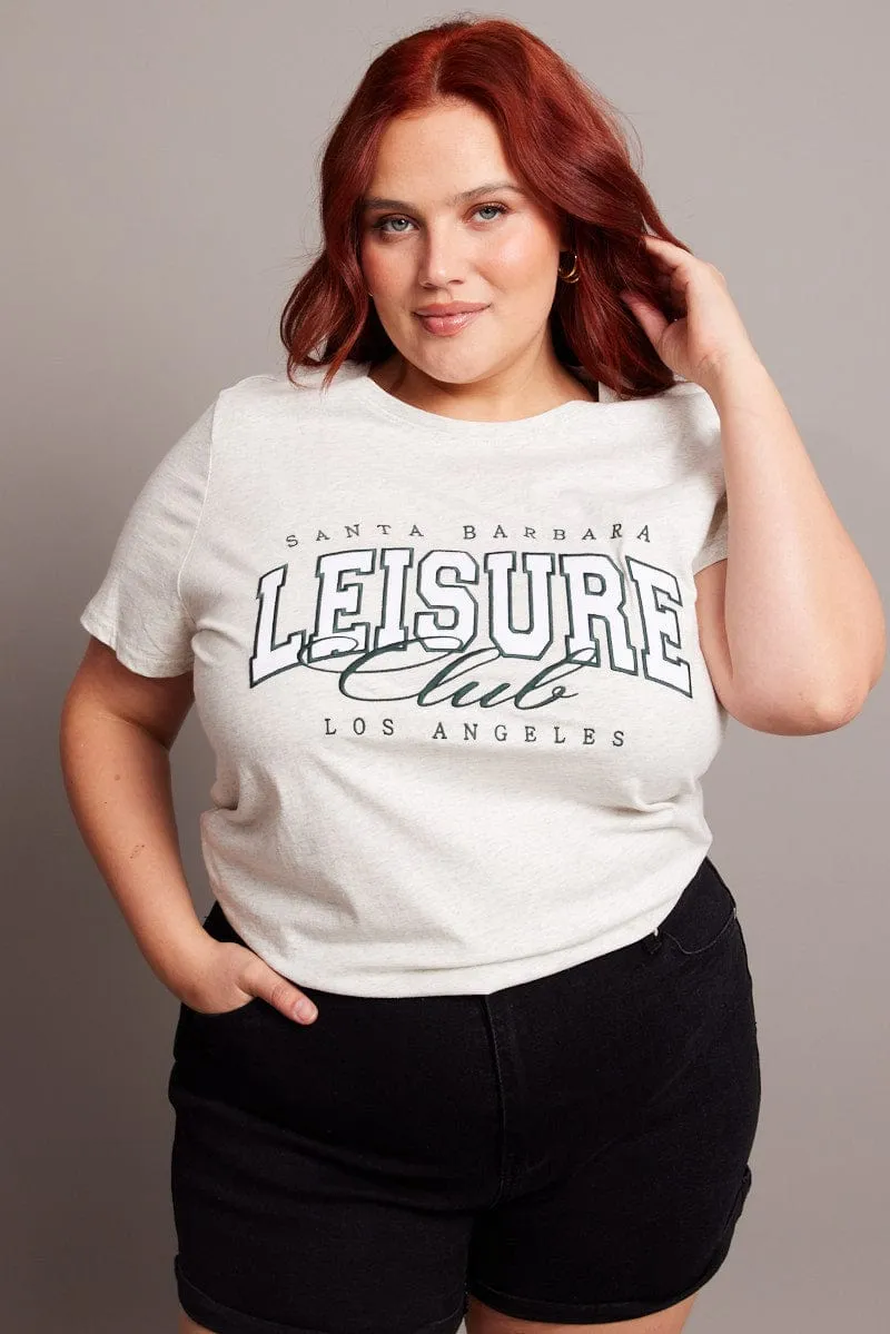 Minimal Comfort Grey Graphic T-shirt Short Sleeve Crew Neck