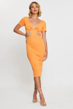 Light Mode Orange Mini Dress Halter Neck