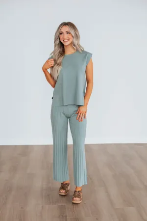 Louella Two-Piece Sweater Set - Sage Winter Ready Layer Durable Fabric