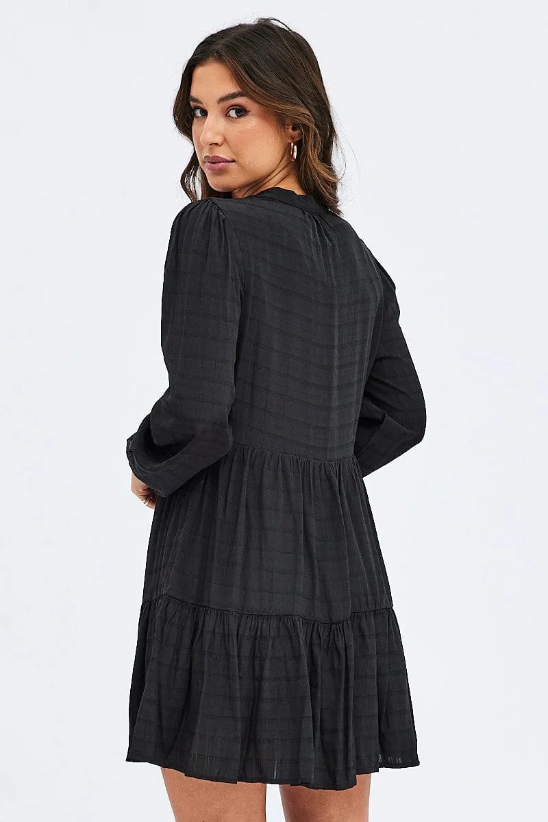 Relaxed Jeans SeamlessTransition Black Shirts Dress Long Sleeve