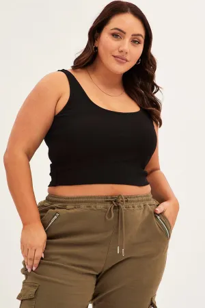 Black Tank Top Sleeveless Round Neck ButterySoftTexture UltraSoft Texture