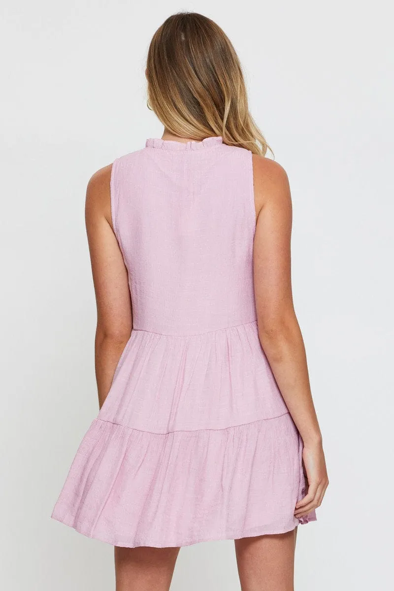 Casual Chic Wear Pink A Line Dress Mini