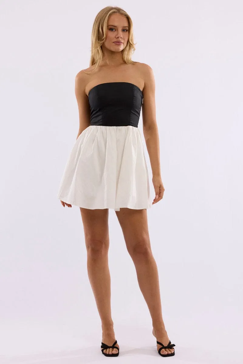 Black Strapless Dress Mini Ready Now Boho chic