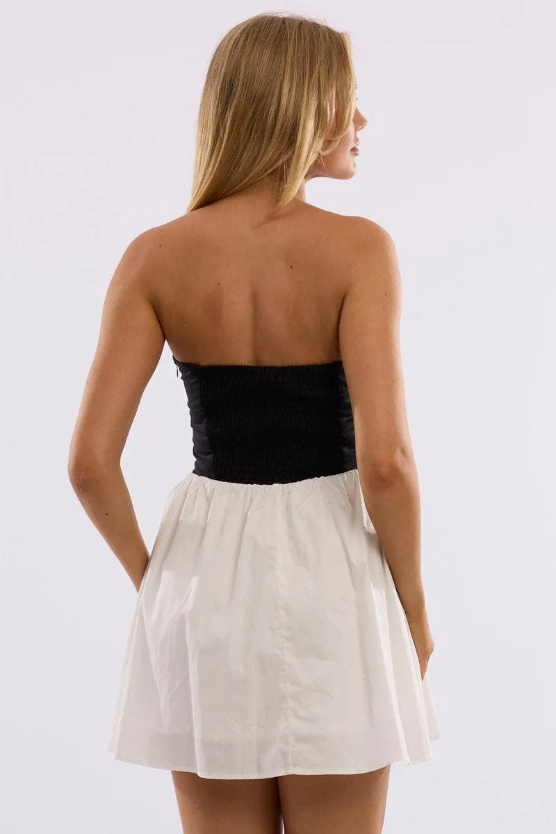 Black Strapless Dress Mini Timeless playful piece Fashionable short dress for events