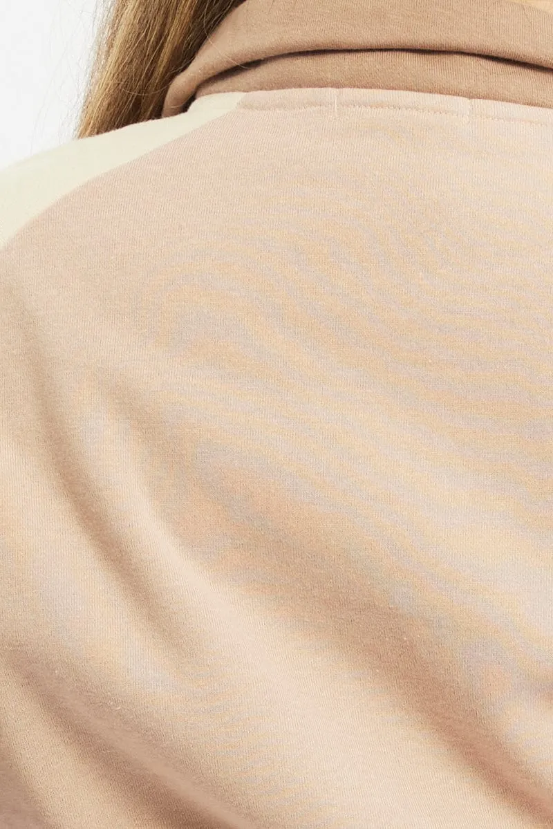 single layer Multi Colour 1 4 Zip Hoodie Block Long Sleeve