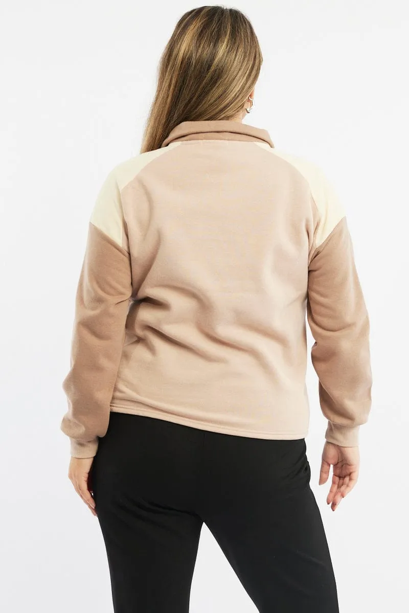 Product improvement Generic Multi Colour 1 4 Zip Hoodie Block Long Sleeve