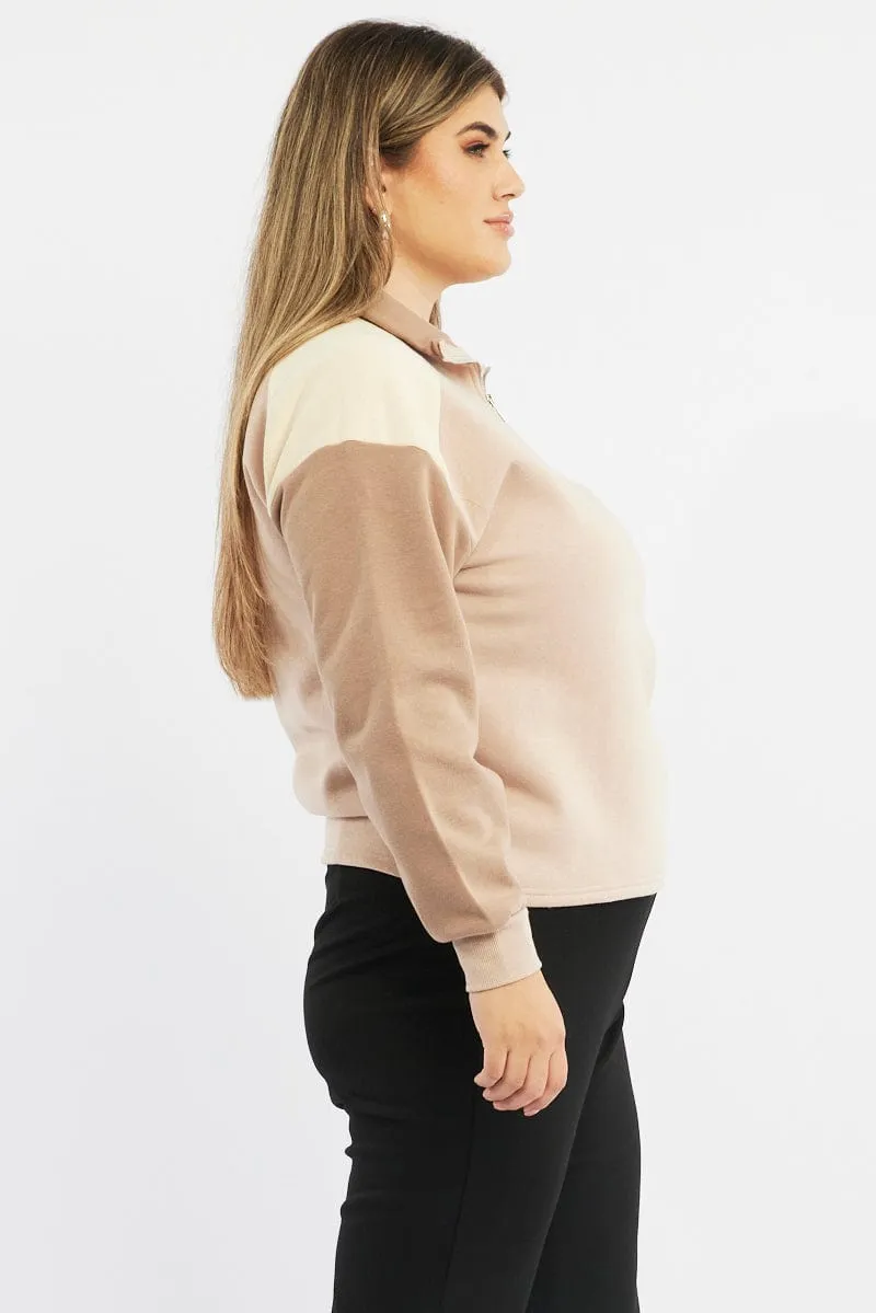 Chill Outfit Multi Colour 1 4 Zip Hoodie Block Long Sleeve