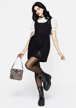 Cozy Look Hester Embroidered Lace Up Corset Mini Dress