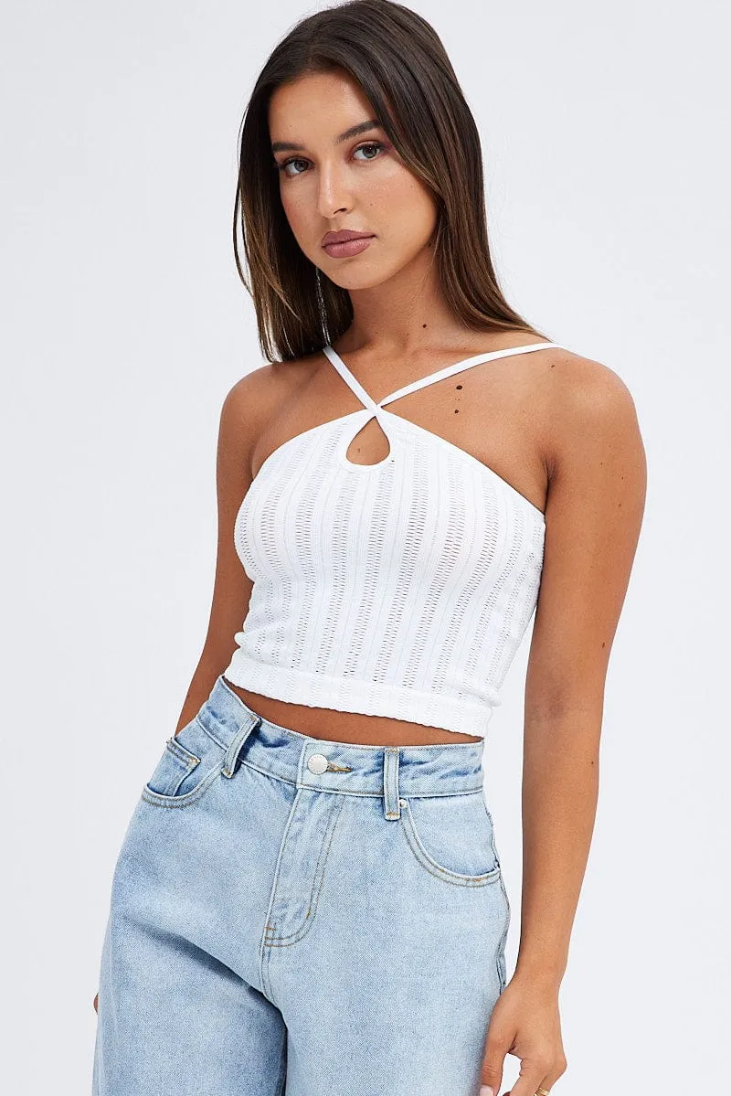 Athletic Apparel White Singlet Top Seamless
