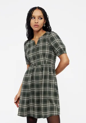 Pop Soft Day-to-evening versatile mini Tulisa Check Button Up Mini Dress