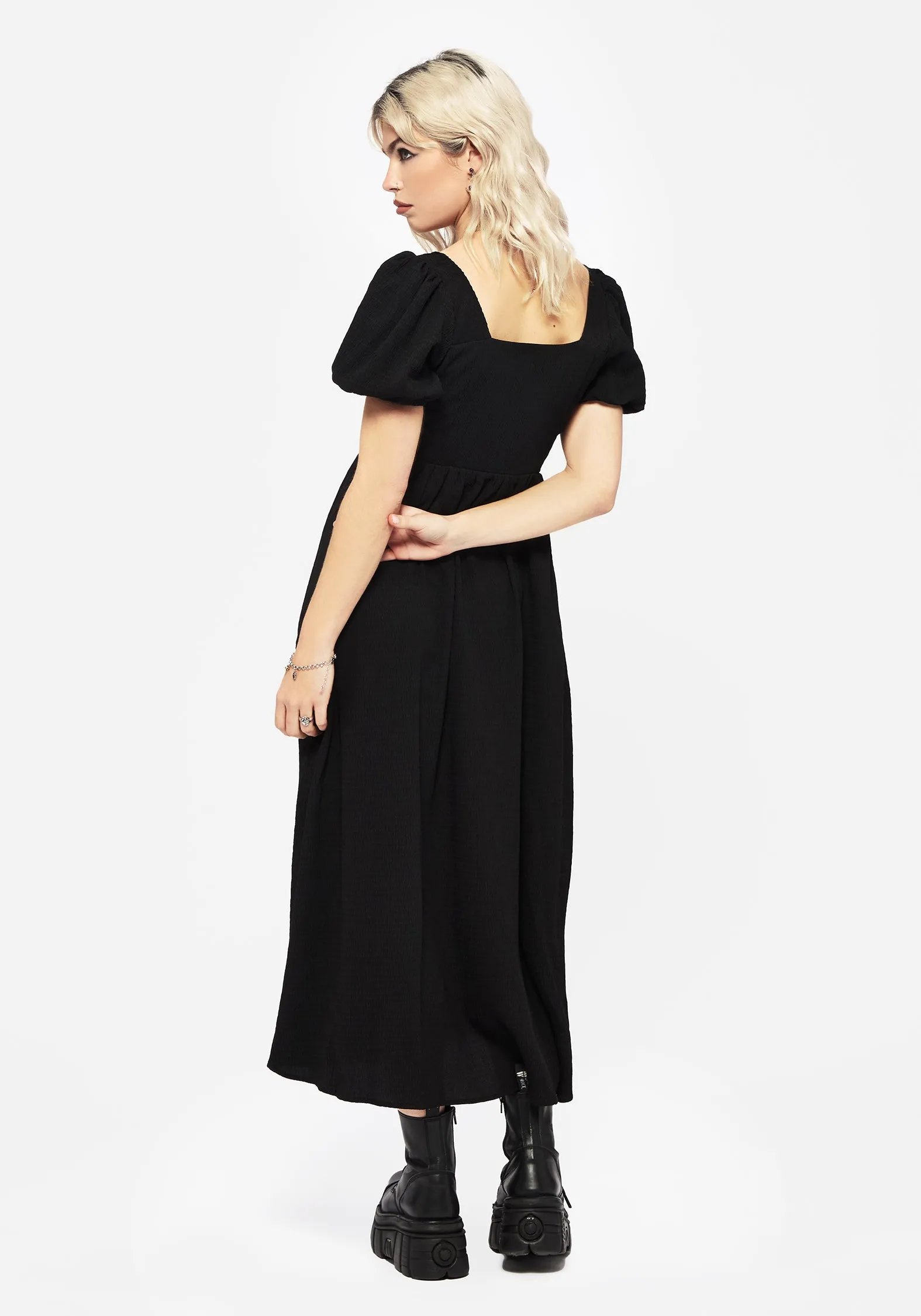 Quiet Luxury Charity Gala Carmine Midaxi Smock Dress - Black