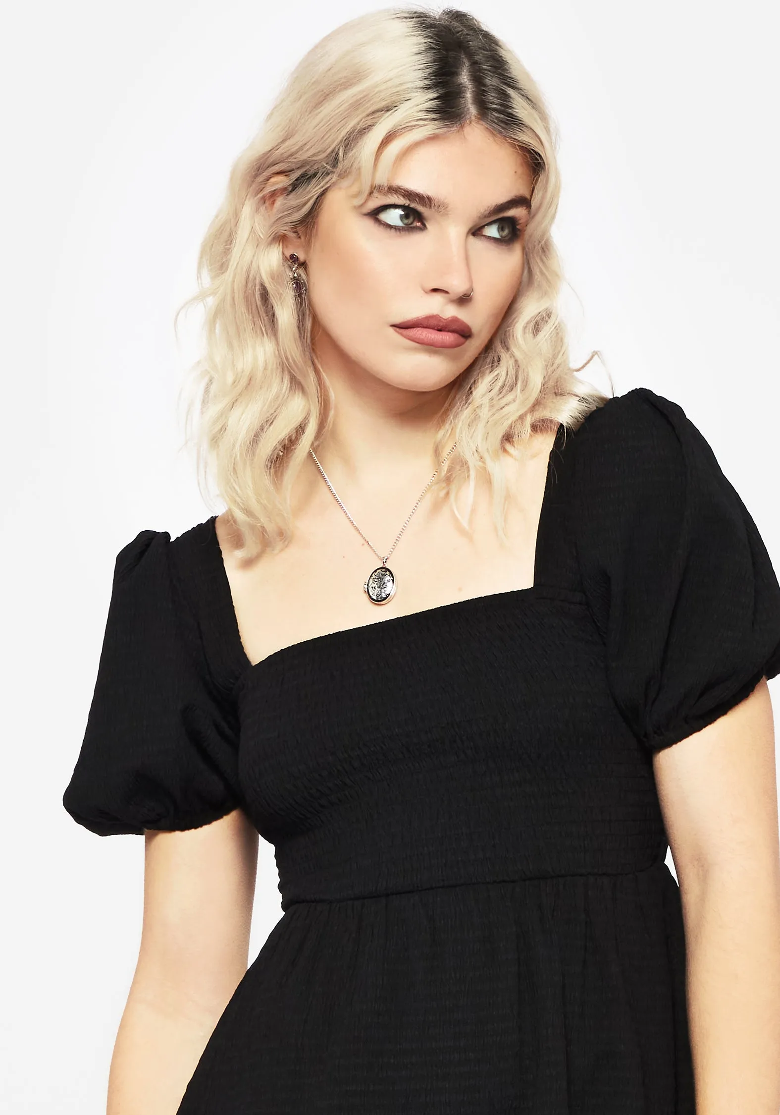 Carmine Midaxi Smock Dress - Black rooftop party Comfy Look