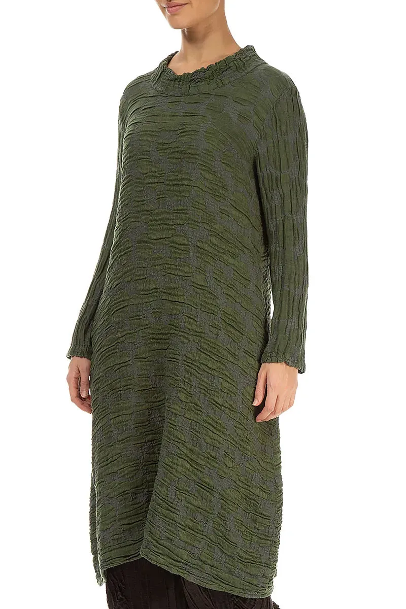 Chic Skirt WrinkleResistant Finish Forest Mist Circle Silk Linen Dress