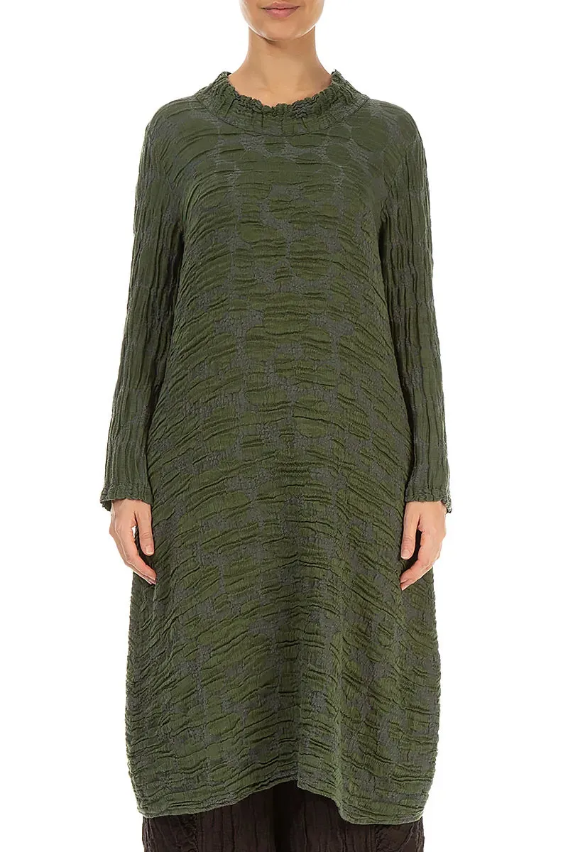 Pearl Tone NonSlipTrims Forest Mist Circle Silk Linen Dress