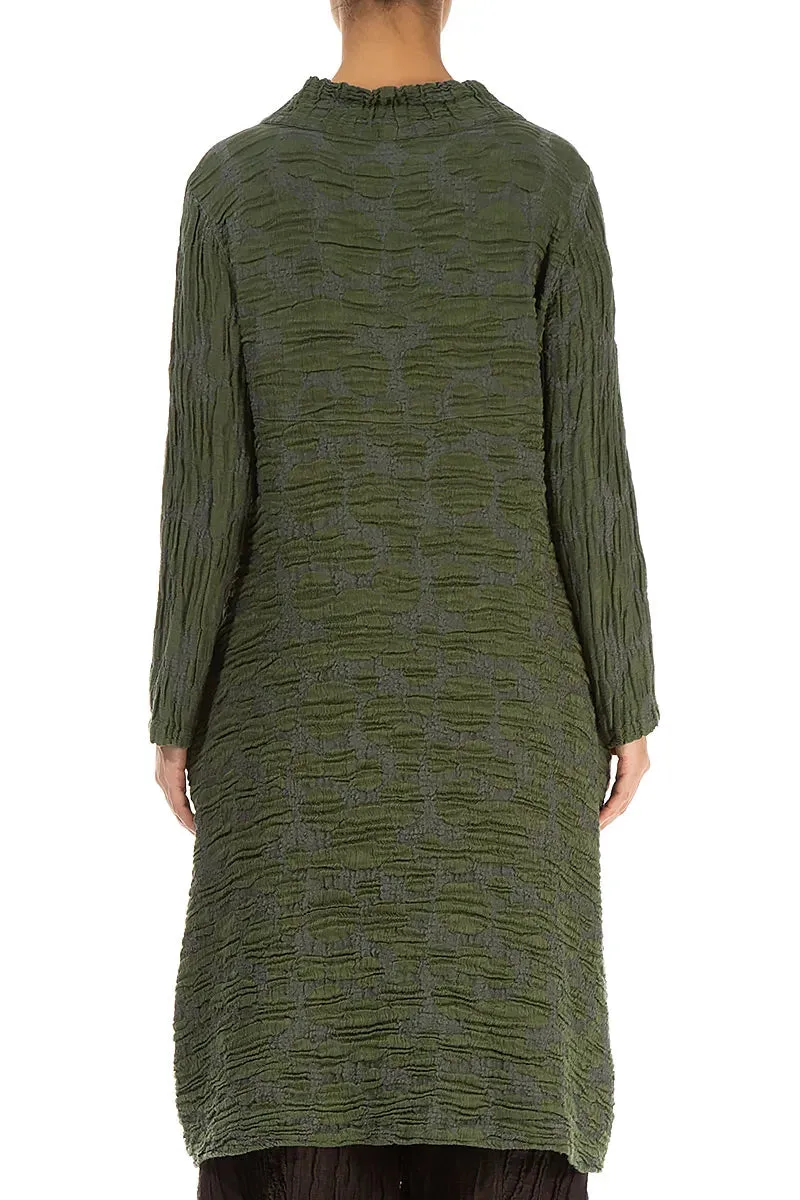 WaterRepellent Surface Antistatic Forest Mist Circle Silk Linen Dress