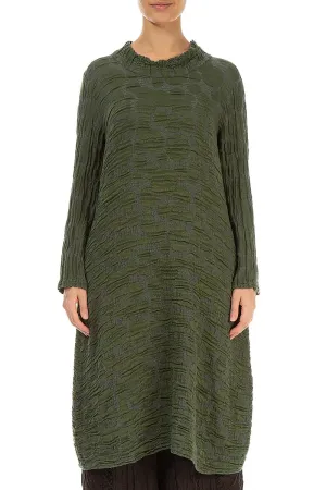 Pearl Tone NonSlipTrims Forest Mist Circle Silk Linen Dress