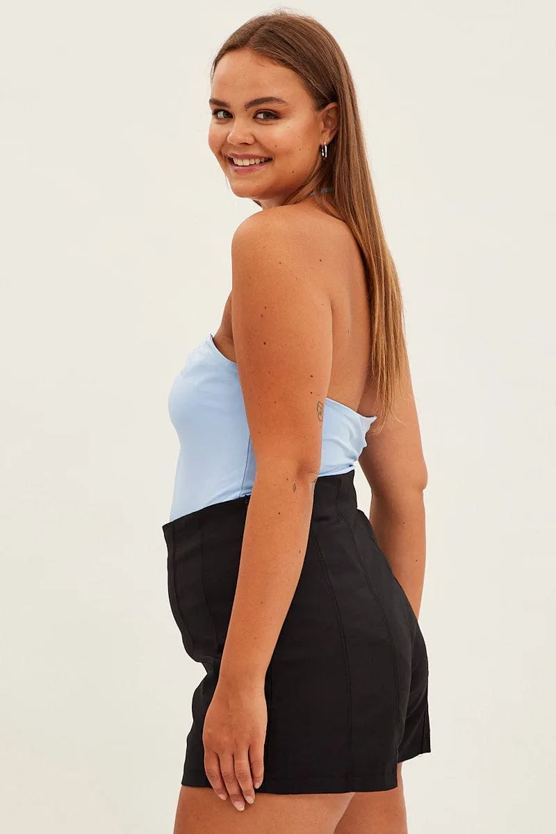 Lake Glow Black Mini Shorts High Rise